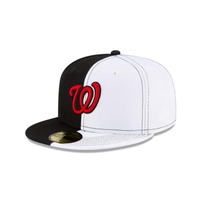 Washington Nationals Gorra | New Era MLB Split Crown 59fifty Fitted Cap Mexico - Negros